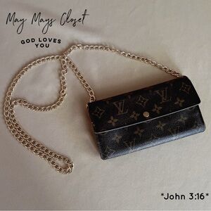 READ FULL DESCRIPTION Louis Vuitton Monogram Brown Sarah Long Wallet LV Used